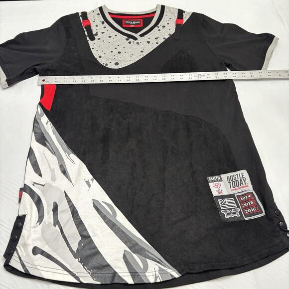 Smith And Graham Mens 2XL Short Sleeve Black/Gray Printed Shirt Hustle Today - Picture 9 of 10